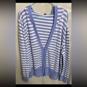 Vintage Plus Size Striped Gitano Hoodie Sweater/ Pullover Cardigan